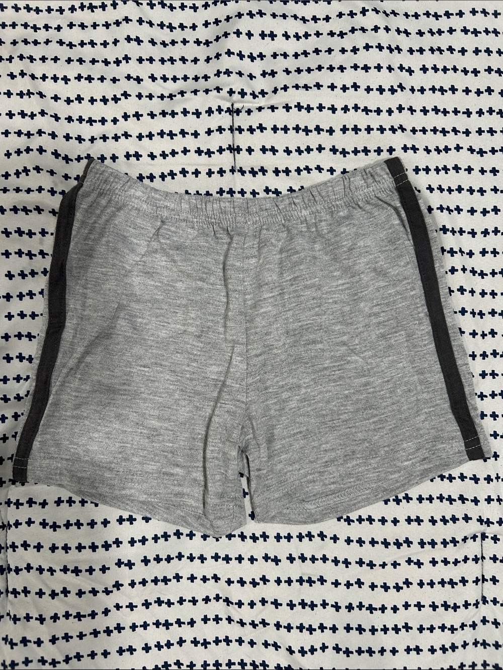 Kids Gray Athletic Shorts with Side Stripe